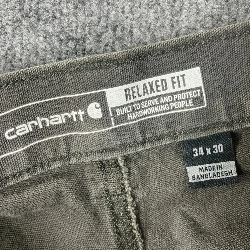 Carhartt Relaxed Fit Pants Mens Size 34x30 Gray Workwear Utility‎ Durable